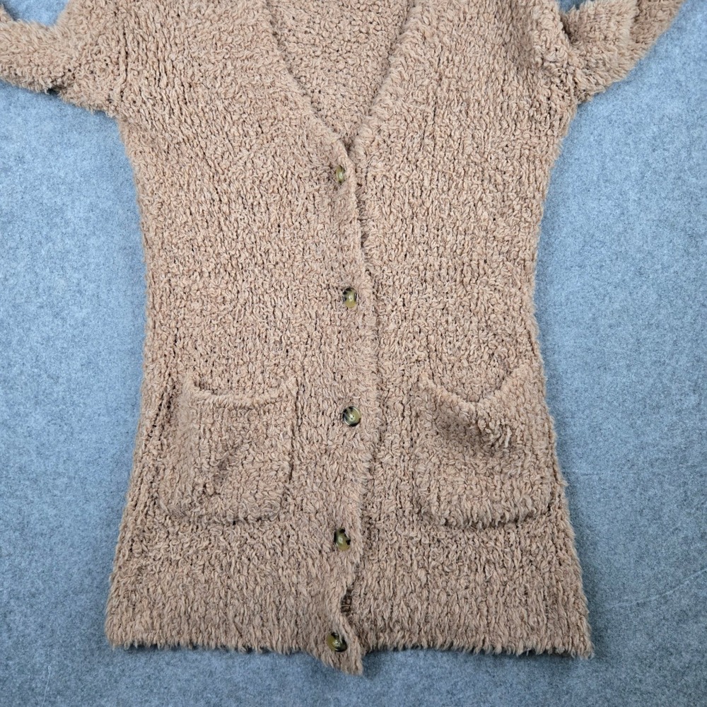 R13 Teddy Bear Cardigan Womens XS Oatmeal Brown Fuzzy Wool Blend Longline Grunge - Picture 8 of 16